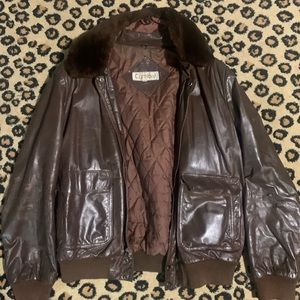 Vintage brown leather jacket